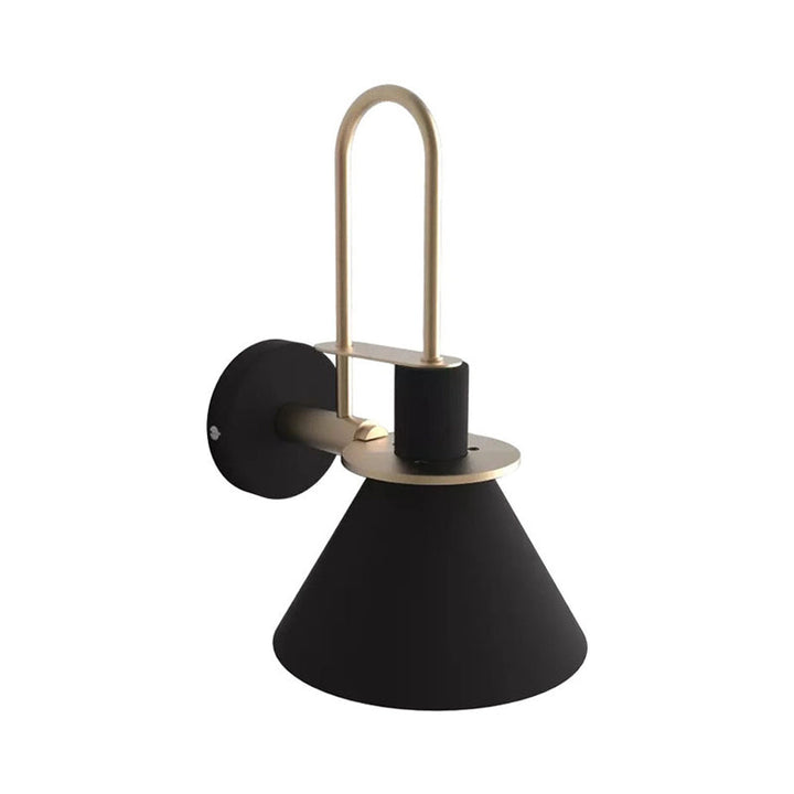 Schwarz/Weiß/Grün Cone Wandlampe Macaron 1-Licht Metall Wandmontierte Lampe mit gebogenem Arm für Schlafzimmer, Warm/Weiß Licht
