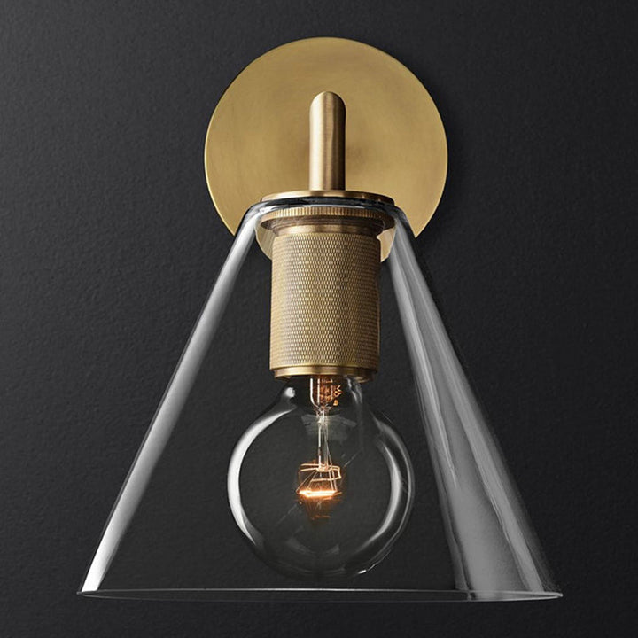 Bronze Armierte Wandleuchte Postmodern Einzelne Metall/Klares Glas Wandleuchte mit/ohne Disc/Sphäre/Kegel Schirm