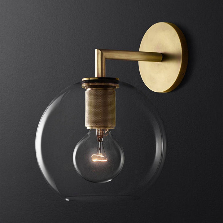 Bronze Armierte Wandleuchte Postmodern Einzelne Metall/Klares Glas Wandleuchte mit/ohne Disc/Sphäre/Kegel Schirm