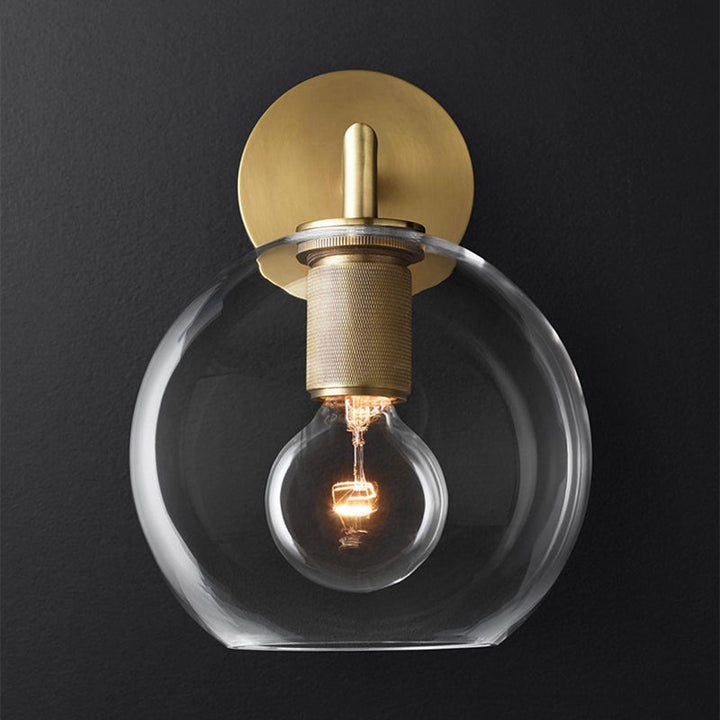 Bronze Armierte Wandleuchte Postmodern Einzelne Metall/Klares Glas Wandleuchte mit/ohne Disc/Sphäre/Kegel Schirm
