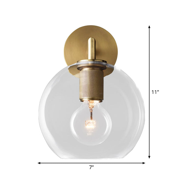 Bronze Armierte Wandleuchte Postmodern Einzelne Metall/Klares Glas Wandleuchte mit/ohne Disc/Sphäre/Kegel Schirm