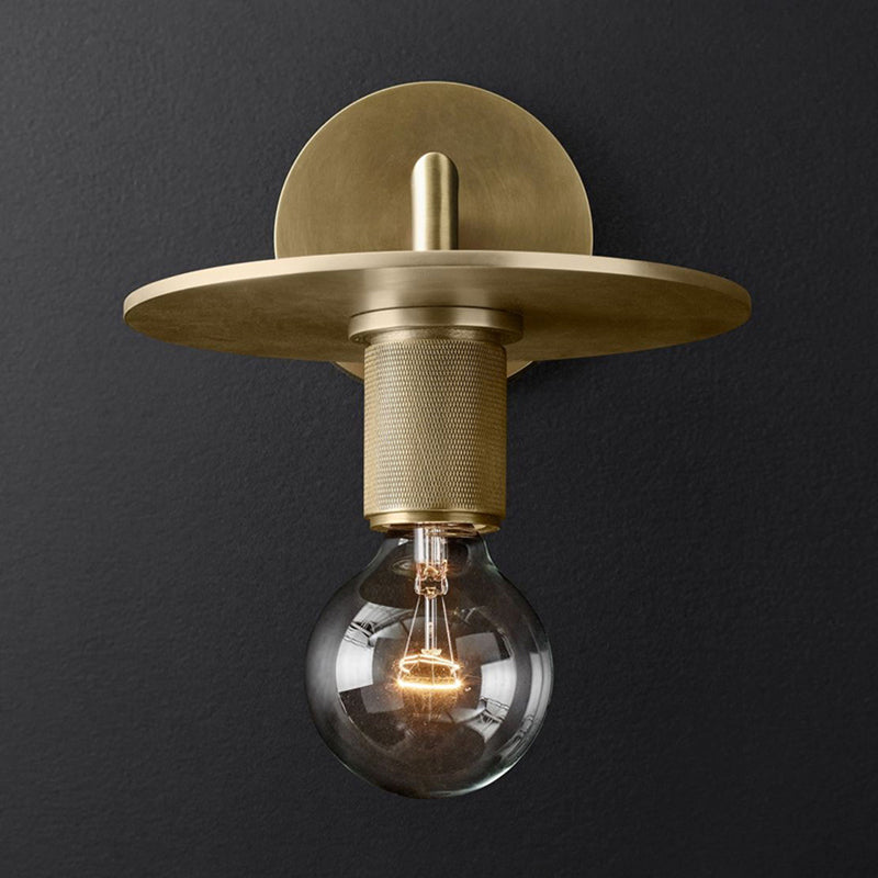 Bronze Armierte Wandleuchte Postmodern Einzelne Metall/Klares Glas Wandleuchte mit/ohne Disc/Sphäre/Kegel Schirm