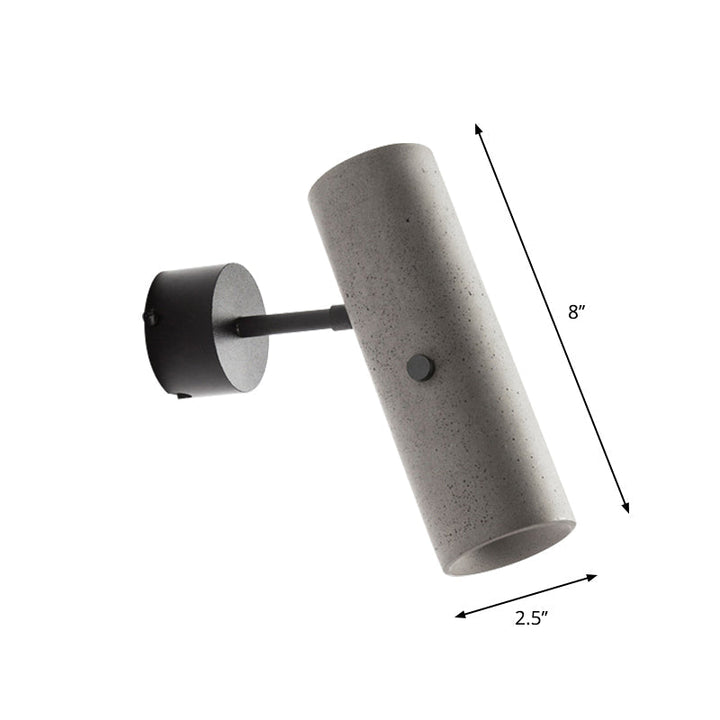 Tube Kleidung Geschäft Wand Spotlicht Zement Minimalistisch LED Wandlampe in Grau mit drehbarem Gelenk