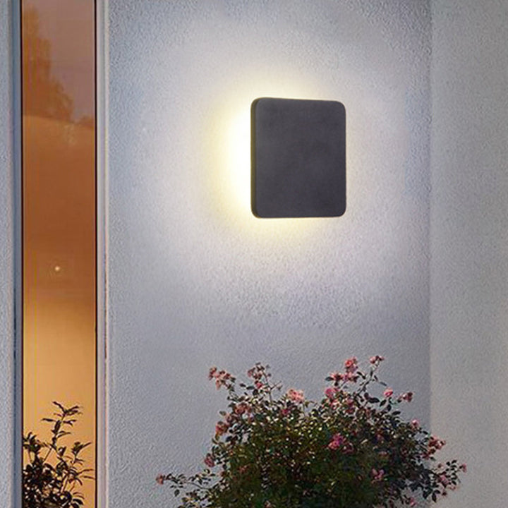 Runde/Rechteckige flächenbündige Wandleuchte Minimalistische Aluminium Flur LED Wandleuchte in Schwarz