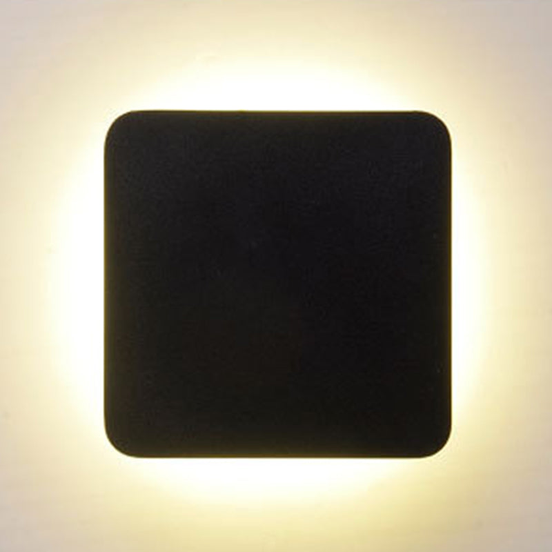 Runde/Rechteckige flächenbündige Wandleuchte Minimalistische Aluminium Flur LED Wandleuchte in Schwarz