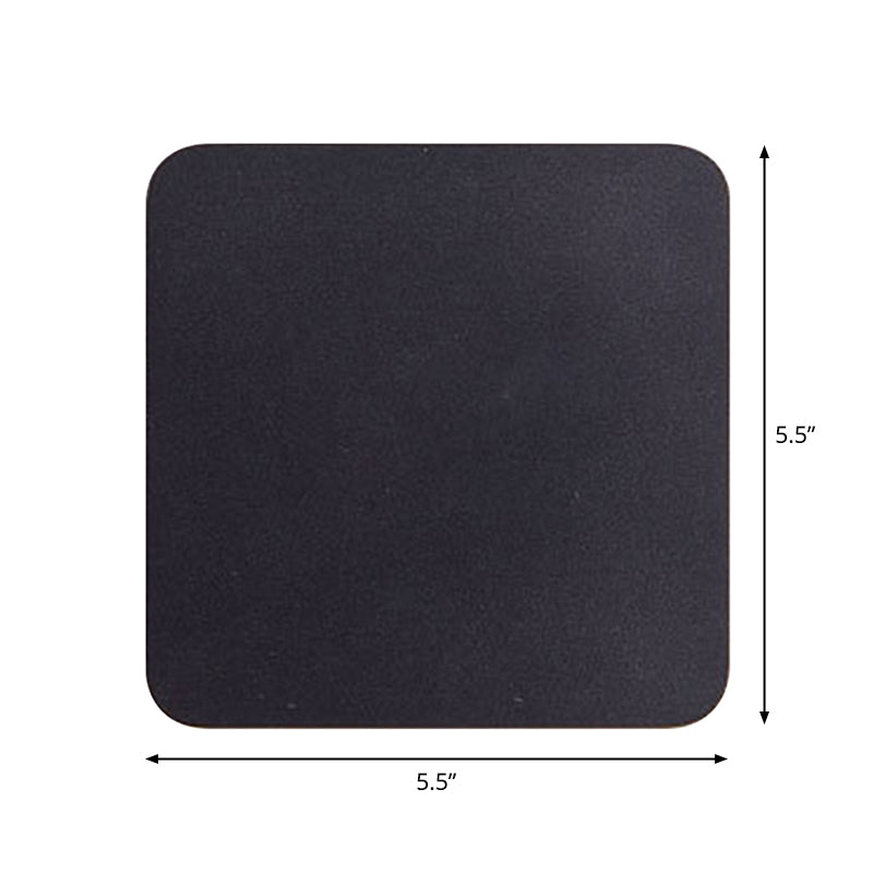 Runde/Rechteckige flächenbündige Wandleuchte Minimalistische Aluminium Flur LED Wandleuchte in Schwarz