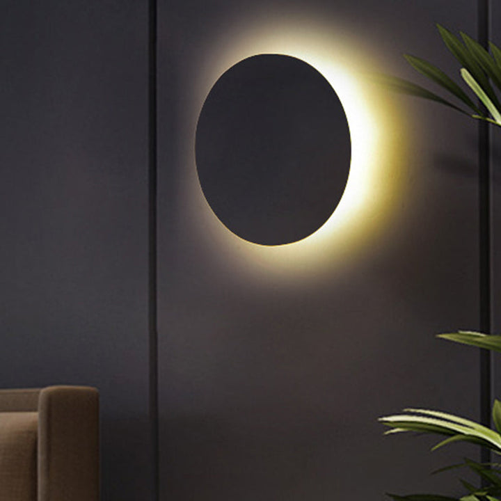 Runde/Rechteckige flächenbündige Wandleuchte Minimalistische Aluminium Flur LED Wandleuchte in Schwarz