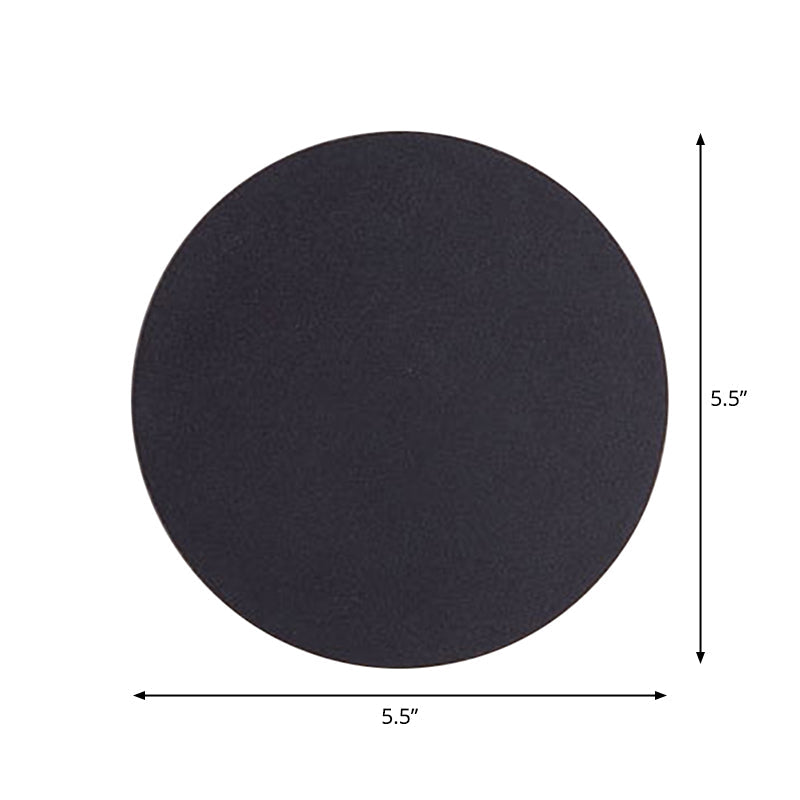 Runde/Rechteckige flächenbündige Wandleuchte Minimalistische Aluminium Flur LED Wandleuchte in Schwarz