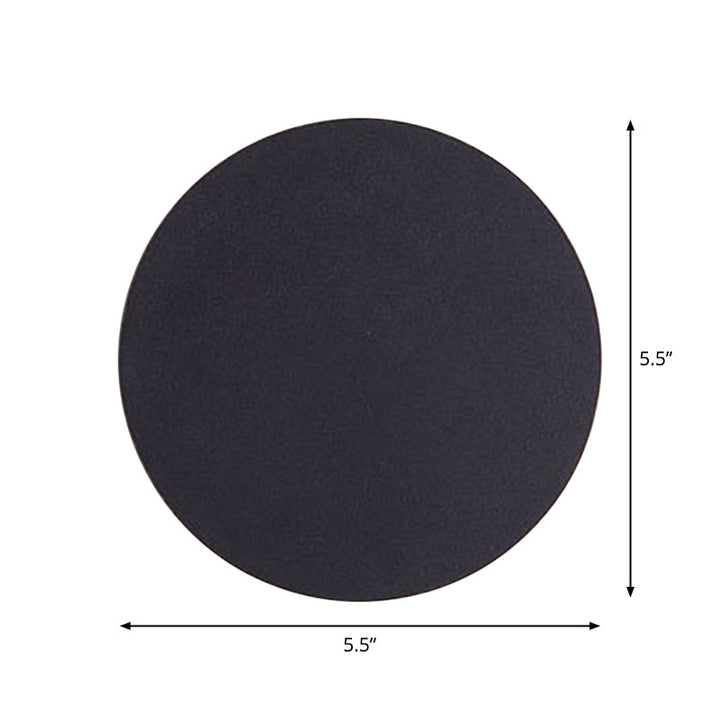 Runde/Rechteckige flächenbündige Wandleuchte Minimalistische Aluminium Flur LED Wandleuchte in Schwarz