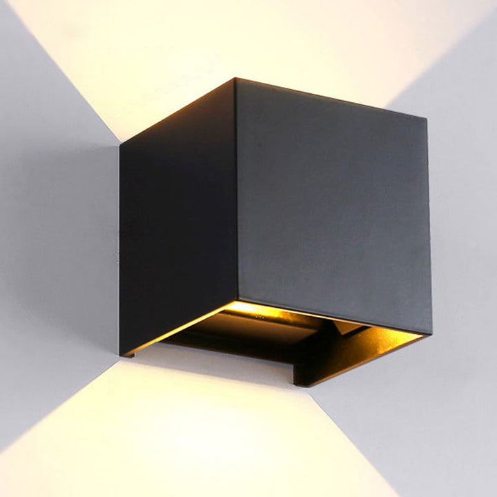 Cube/Dreieck/Zylinder-Wandlampe Fixture Nordic Metall Schwarz Oben und Unten LED-Wandlampe für Außen