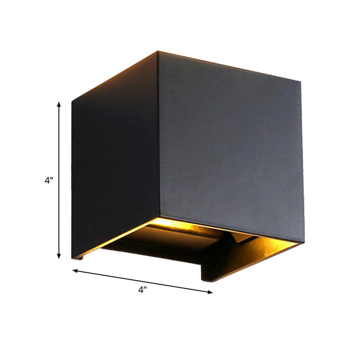 Cube/Dreieck/Zylinder-Wandlampe Fixture Nordic Metall Schwarz Oben und Unten LED-Wandlampe für Außen