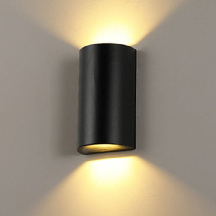 Cube/Dreieck/Zylinder-Wandlampe Fixture Nordic Metall Schwarz Oben und Unten LED-Wandlampe für Außen