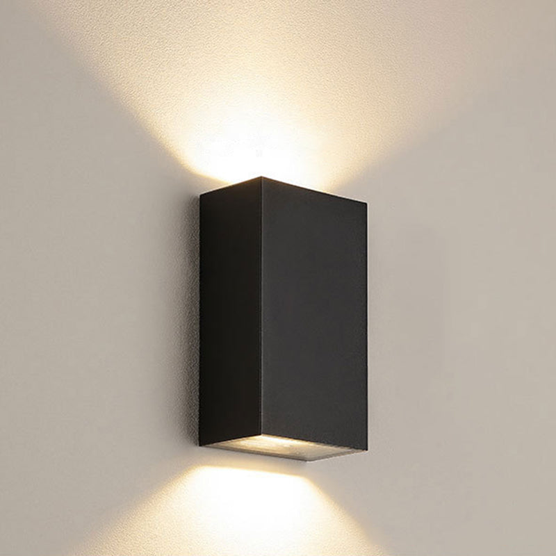 Cube/Dreieck/Zylinder-Wandlampe Fixture Nordic Metall Schwarz Oben und Unten LED-Wandlampe für Außen