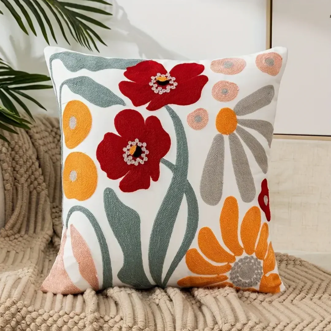 Floral Kissen 45x45 cm Baumwolle Polyester