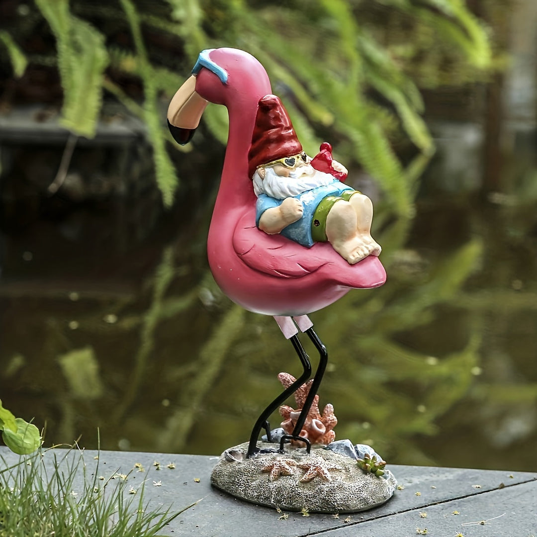 Flamingo entspannende Gartenzwerg Statue