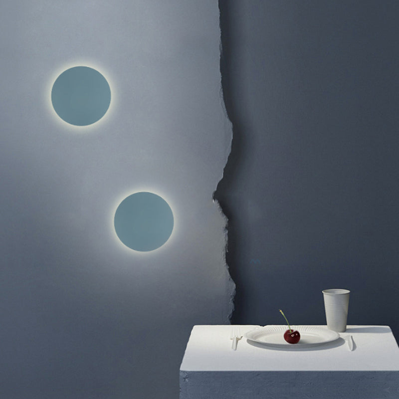 Nordic Style Macaron farbige Wandlampe Runde Metall Wand sconce für Treppenfoyer