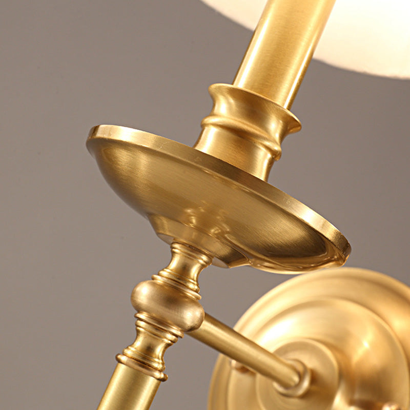 Kerzenhalter Wohnzimmer Wandbeleuchtung Vintage Metall Einzelne Gold Wandleuchte mit Empire-Stoffschirm