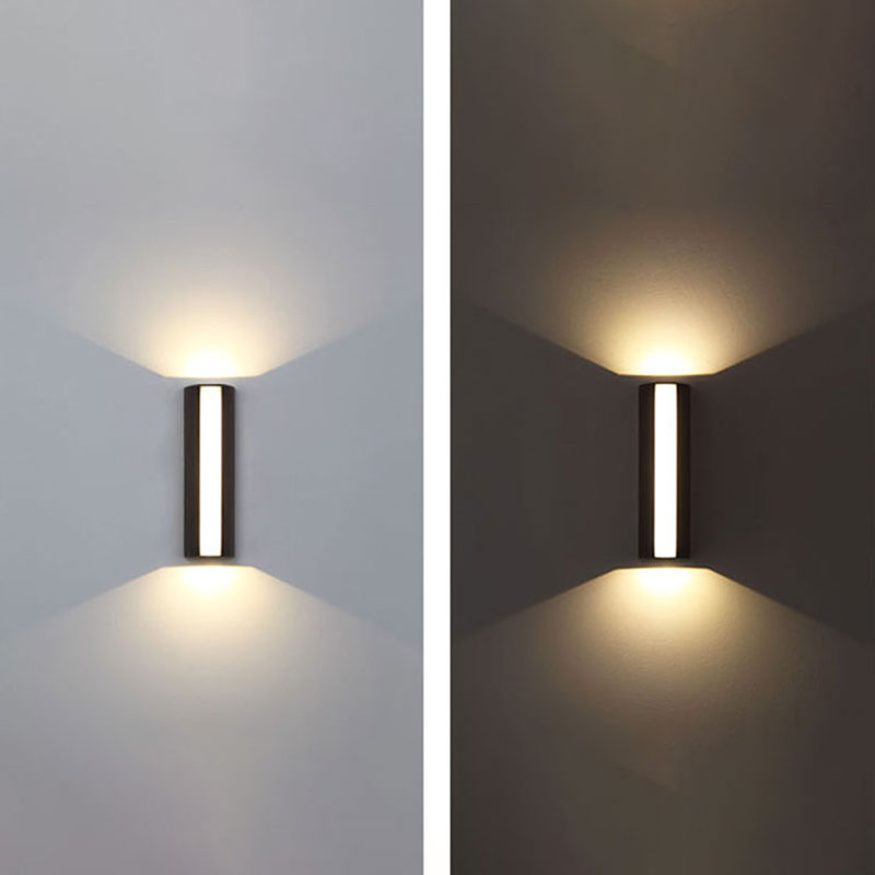 Trapezförmige Wandleuchte Minimalistische Metallic Innenhof LED Wandanbauleuchte in Schwarz