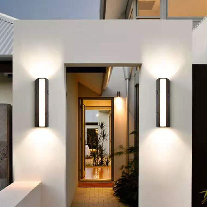 Trapezförmige Wandleuchte Minimalistische Metallic Innenhof LED Wandanbauleuchte in Schwarz