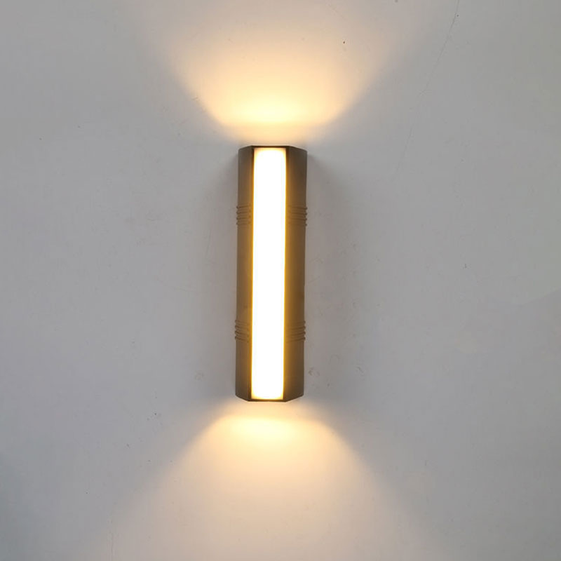 Trapezförmige Wandleuchte Minimalistische Metallic Innenhof LED Wandanbauleuchte in Schwarz