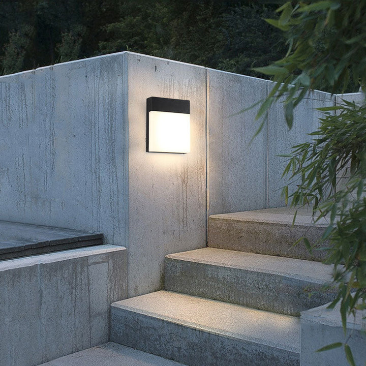 Geometrische Acrylwandleuchte Minimalistisch Schwarzes LED-Wandleuchten für den Außenbereich