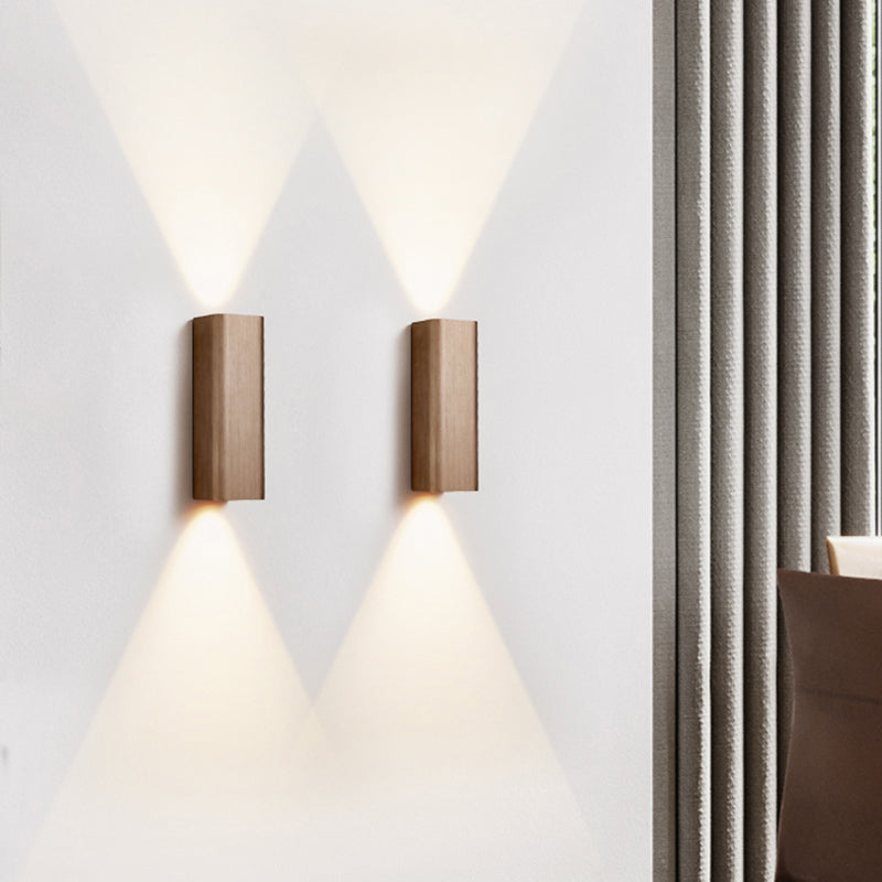 Moderne Kubus Wandmontierte Leuchte Metall Wohnzimmer LED Oben und Unten Wandleuchte in Bronze/Gold/Braun