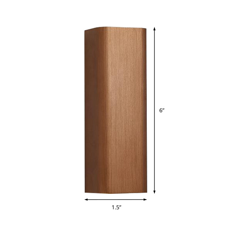 Moderne Kubus Wandmontierte Leuchte Metall Wohnzimmer LED Oben und Unten Wandleuchte in Bronze/Gold/Braun