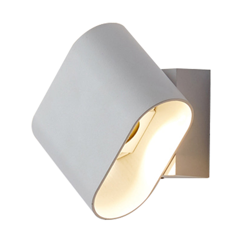 Runde Kante Kubus Wandleuchte Einfaches Metall LED Schwarz/Grau/Weiß Wandmontage Licht für Flur