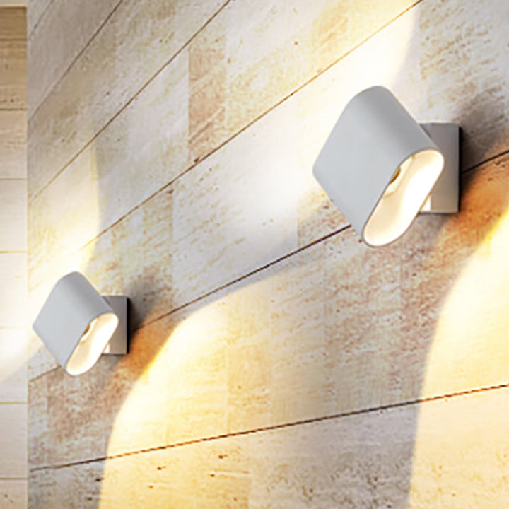 Runde Kante Kubus Wandleuchte Einfaches Metall LED Schwarz/Grau/Weiß Wandmontage Licht für Flur