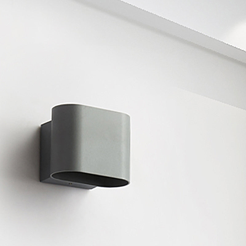 Runde Kante Kubus Wandleuchte Einfaches Metall LED Schwarz/Grau/Weiß Wandmontage Licht für Flur