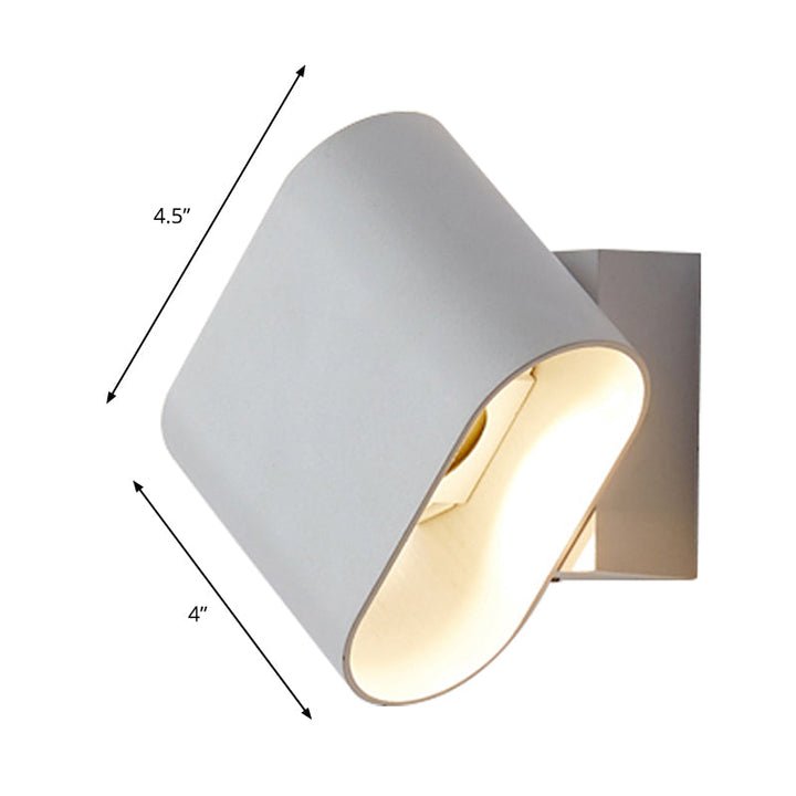 Runde Kante Kubus Wandleuchte Einfaches Metall LED Schwarz/Grau/Weiß Wandmontage Licht für Flur