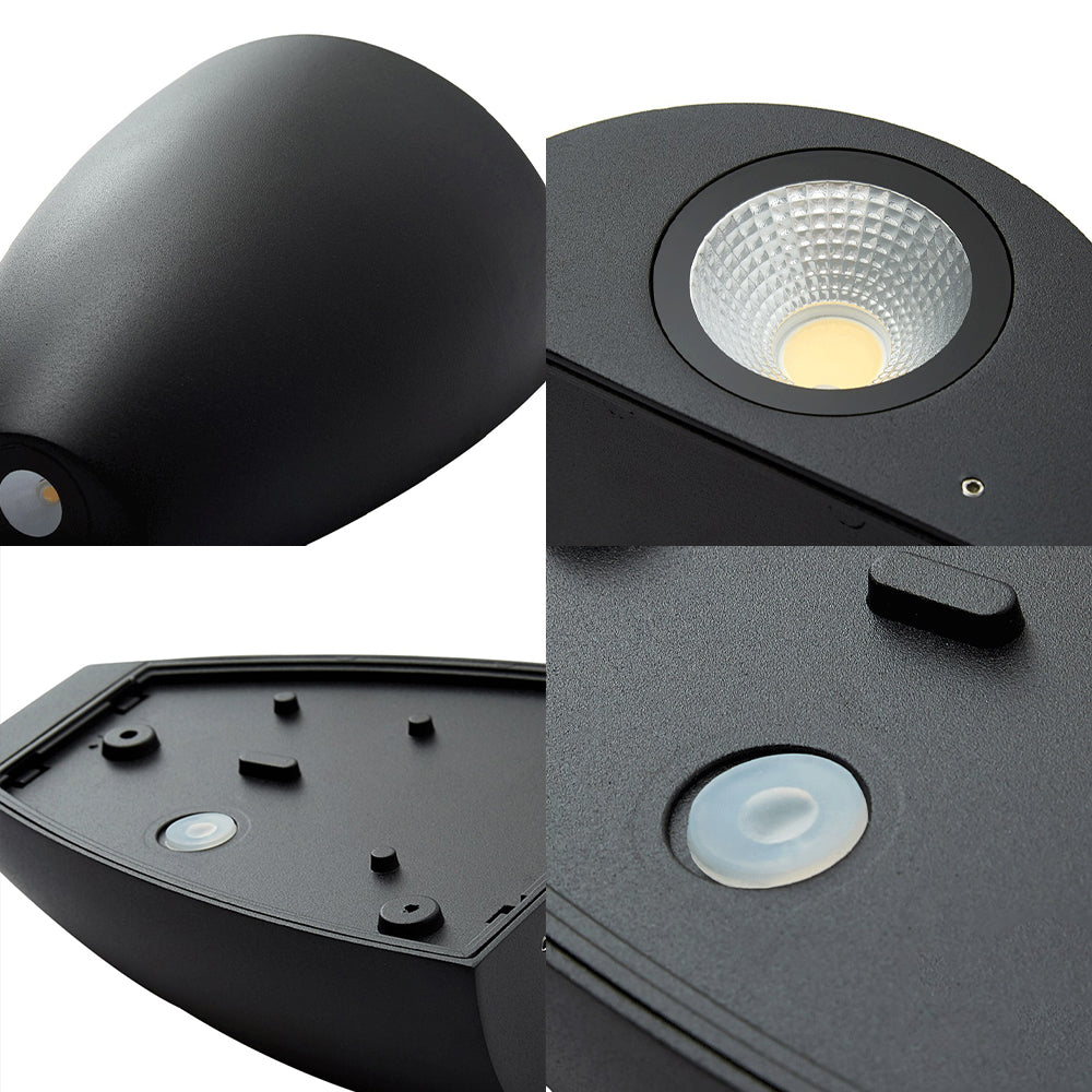Bullet Shape Wandmontage Licht Modern Metall Schwarz/Grau/Weiß LED Oben und Unten Wandleuchte für Treppenhaus