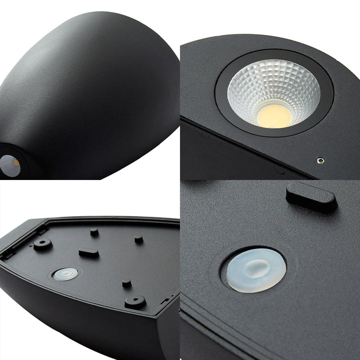 Bullet Shape Wandmontage Licht Modern Metall Schwarz/Grau/Weiß LED Oben und Unten Wandleuchte für Treppenhaus