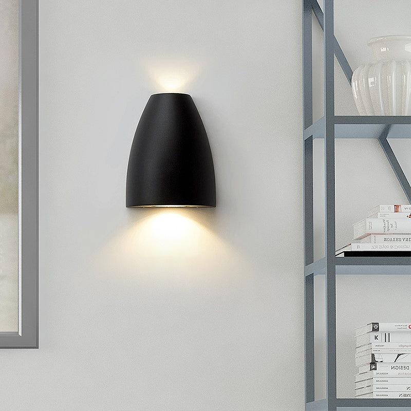 Bullet Shape Wandmontage Licht Modern Metall Schwarz/Grau/Weiß LED Oben und Unten Wandleuchte für Treppenhaus