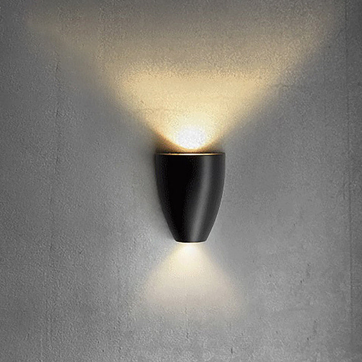 Bullet Shape Wandmontage Licht Modern Metall Schwarz/Grau/Weiß LED Oben und Unten Wandleuchte für Treppenhaus