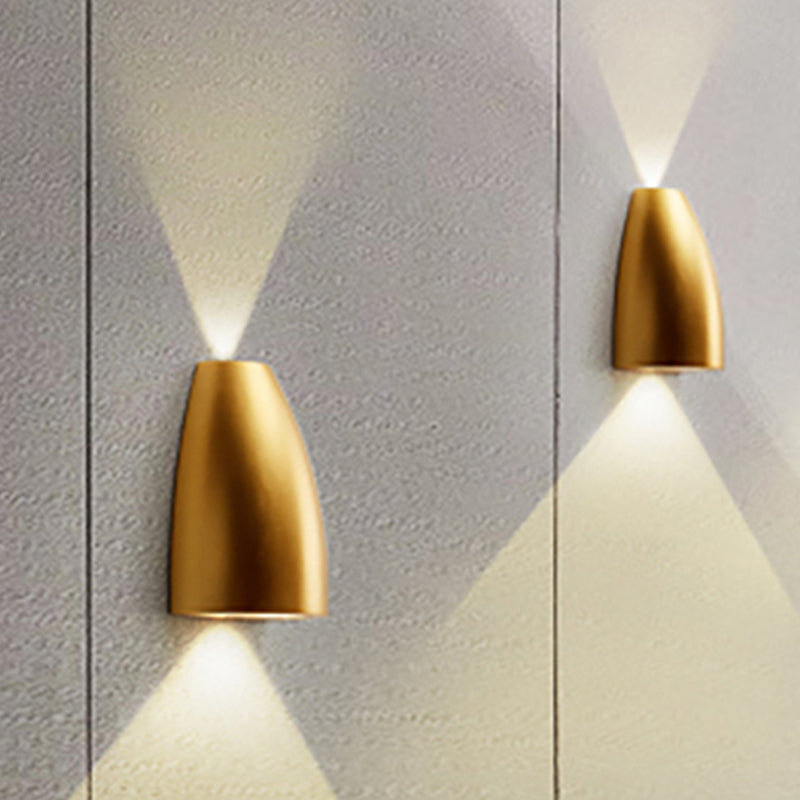 Bullet Shape Wandmontage Licht Modern Metall Schwarz/Grau/Weiß LED Oben und Unten Wandleuchte für Treppenhaus