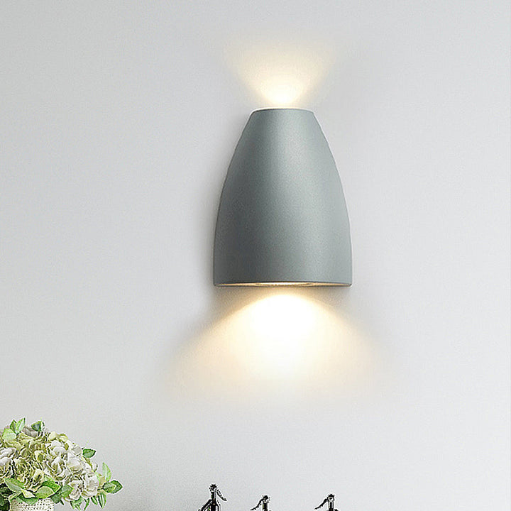 Bullet Shape Wandmontage Licht Modern Metall Schwarz/Grau/Weiß LED Oben und Unten Wandleuchte für Treppenhaus