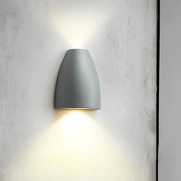 Bullet Shape Wandmontage Licht Modern Metall Schwarz/Grau/Weiß LED Oben und Unten Wandleuchte für Treppenhaus