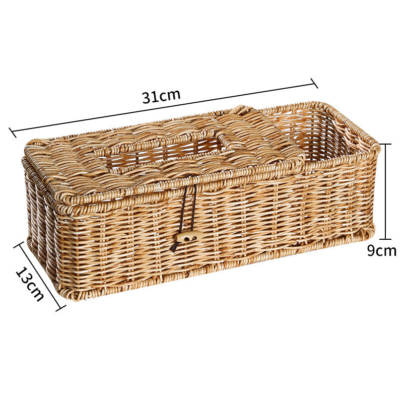 Handgefertigte Weidenlagerbox mit Deckel