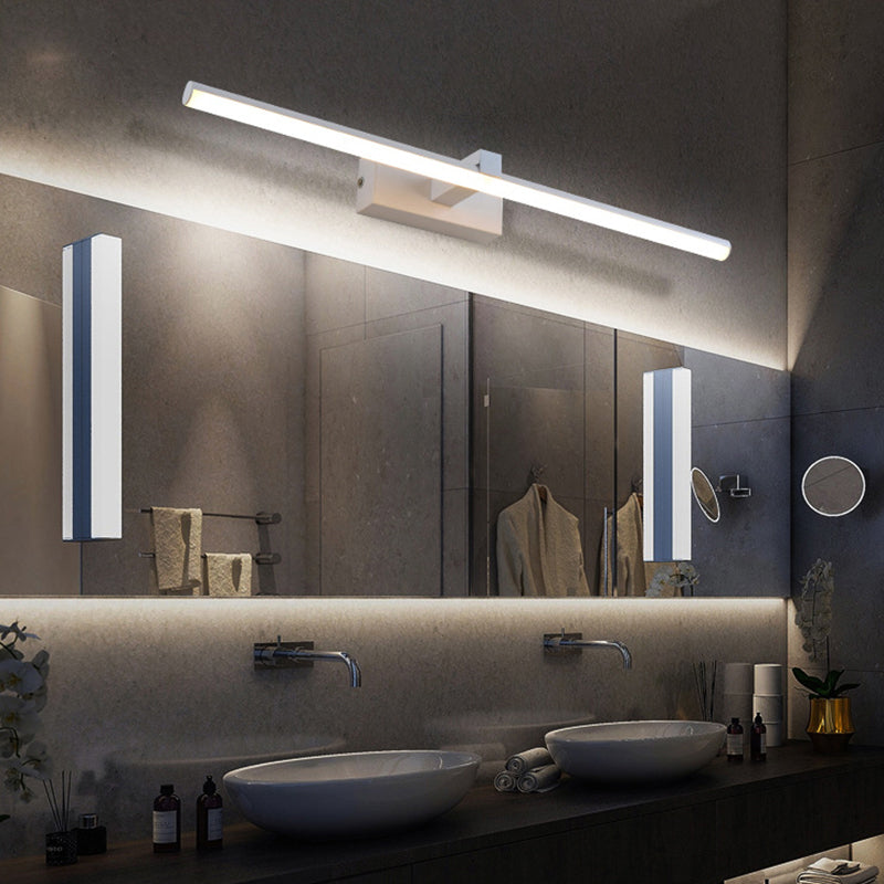 Linear Geformte Badezimmer Wand Sconce Licht Metallisch Minimalistisches LED Vanity Beleuchtung Ideen