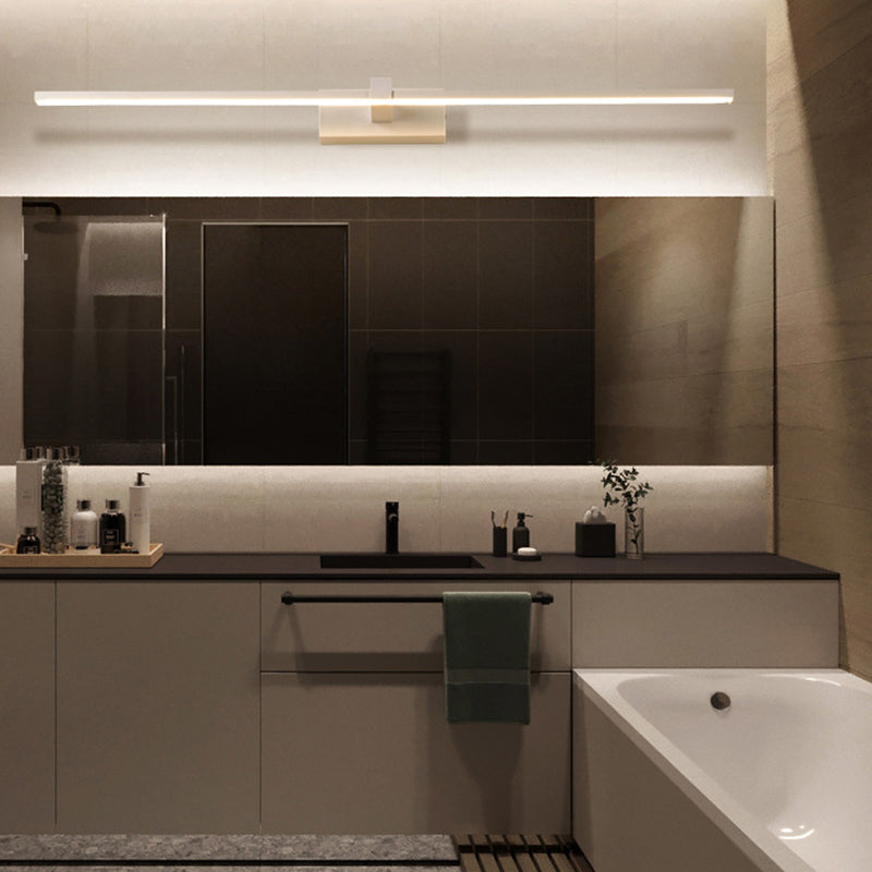 Linear Geformte Badezimmer Wand Sconce Licht Metallisch Minimalistisches LED Vanity Beleuchtung Ideen