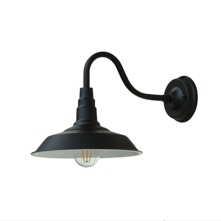 1-Glühbirne Gänneck Wandleuchte Industrielle Metall Wandmontierte Lampe mit Scheunenschirm für Außenbereiche