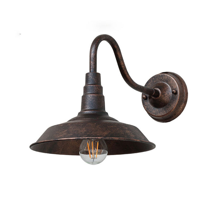 1-Glühbirne Gänneck Wandleuchte Industrielle Metall Wandmontierte Lampe mit Scheunenschirm für Außenbereiche