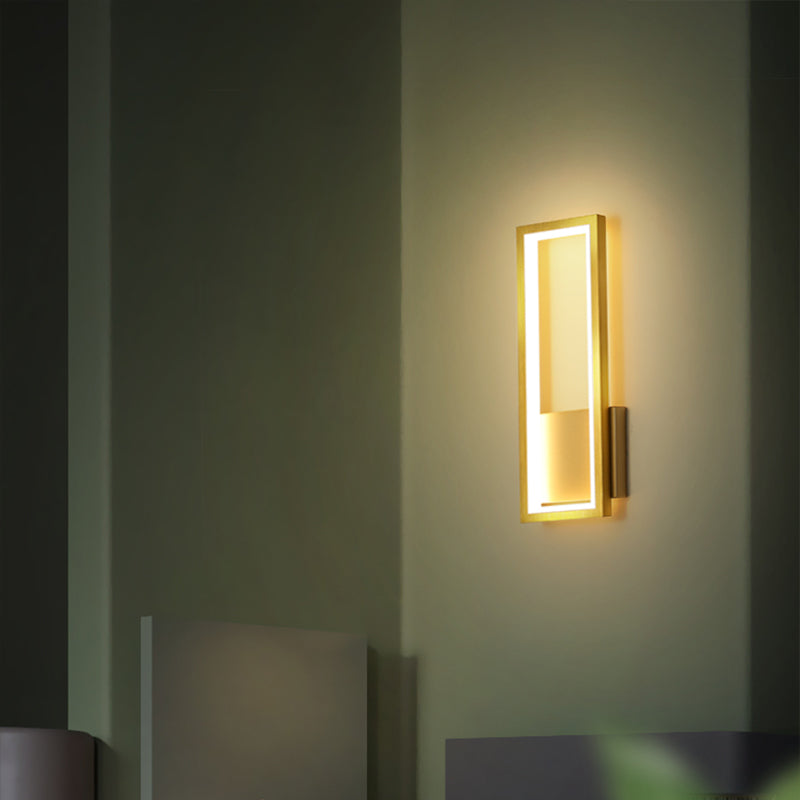 Minimalismus Rechteck Wandleuchte Beleuchtung Metall Foyer LED Wandleuchtenmontage Leuchte