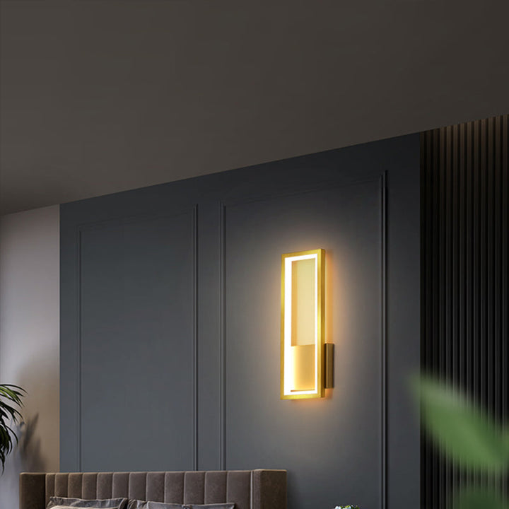Minimalismus Rechteck Wandleuchte Beleuchtung Metall Foyer LED Wandleuchtenmontage Leuchte
