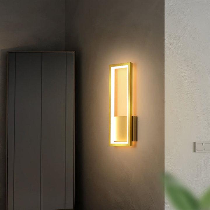 Minimalismus Rechteck Wandleuchte Beleuchtung Metall Foyer LED Wandleuchtenmontage Leuchte