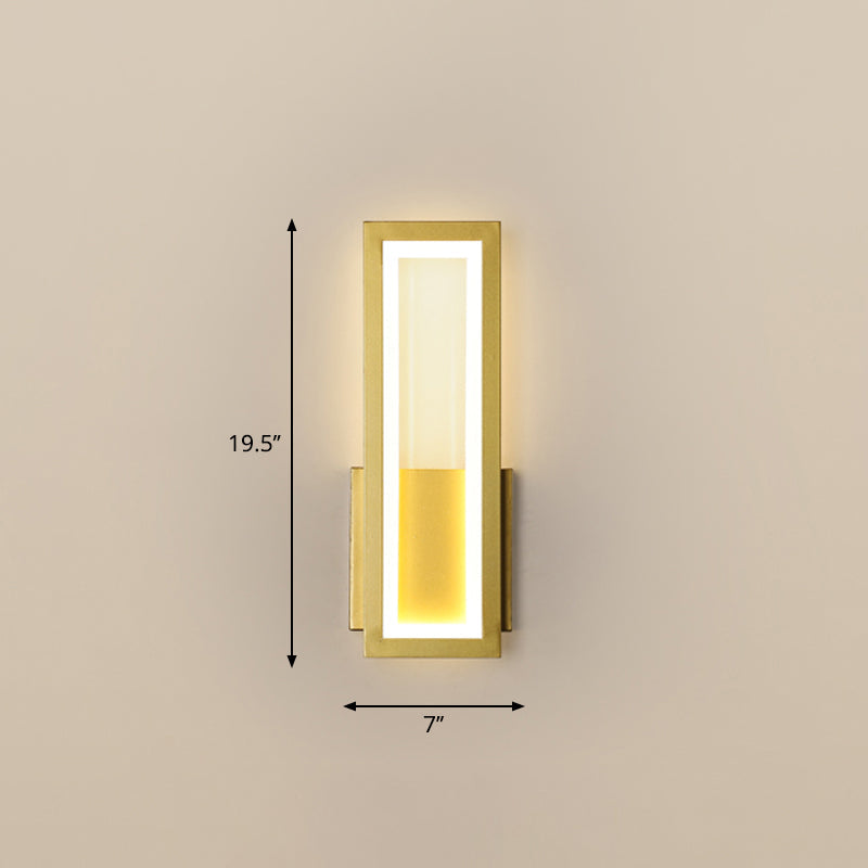 Minimalismus Rechteck Wandleuchte Beleuchtung Metall Foyer LED Wandleuchtenmontage Leuchte