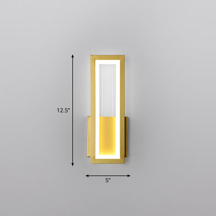 Minimalismus Rechteck Wandleuchte Beleuchtung Metall Foyer LED Wandleuchtenmontage Leuchte
