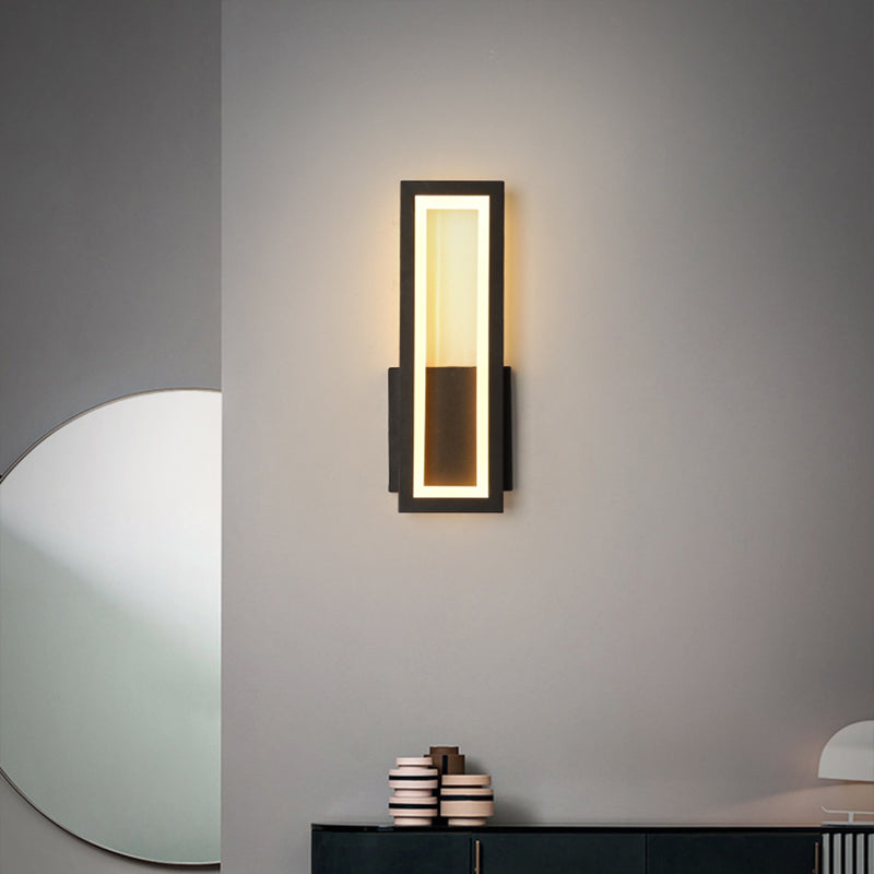 Minimalismus Rechteck Wandleuchte Beleuchtung Metall Foyer LED Wandleuchtenmontage Leuchte