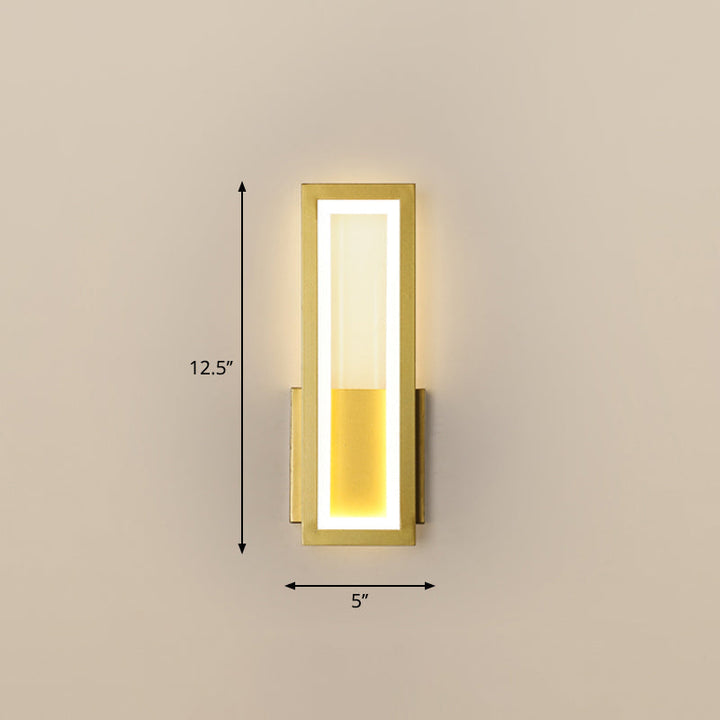 Minimalismus Rechteck Wandleuchte Beleuchtung Metall Foyer LED Wandleuchtenmontage Leuchte